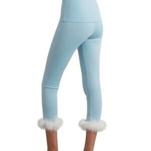 Sleeper Light Blue Feather Leggings Size Small